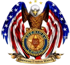 Eagle with stars and stripes design.